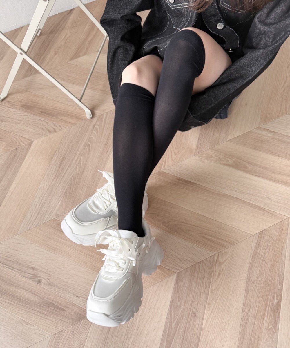 WEGO リボンデザイン厚底スニーカー 