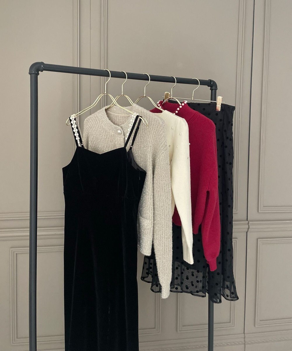 Feroux 【2WAY】パールストラップベロア ジャンスカ 