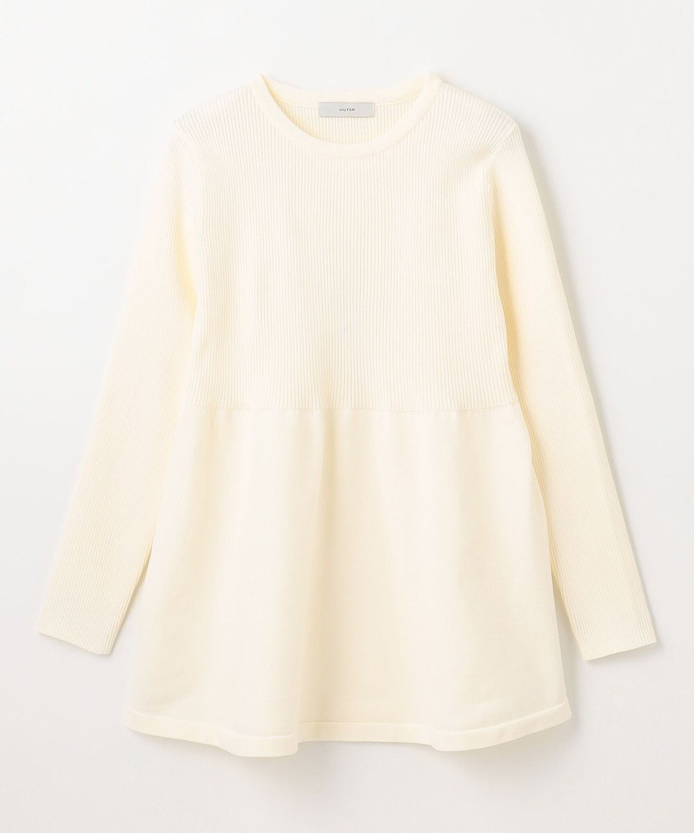 ANY リブコンビペプラムニット 