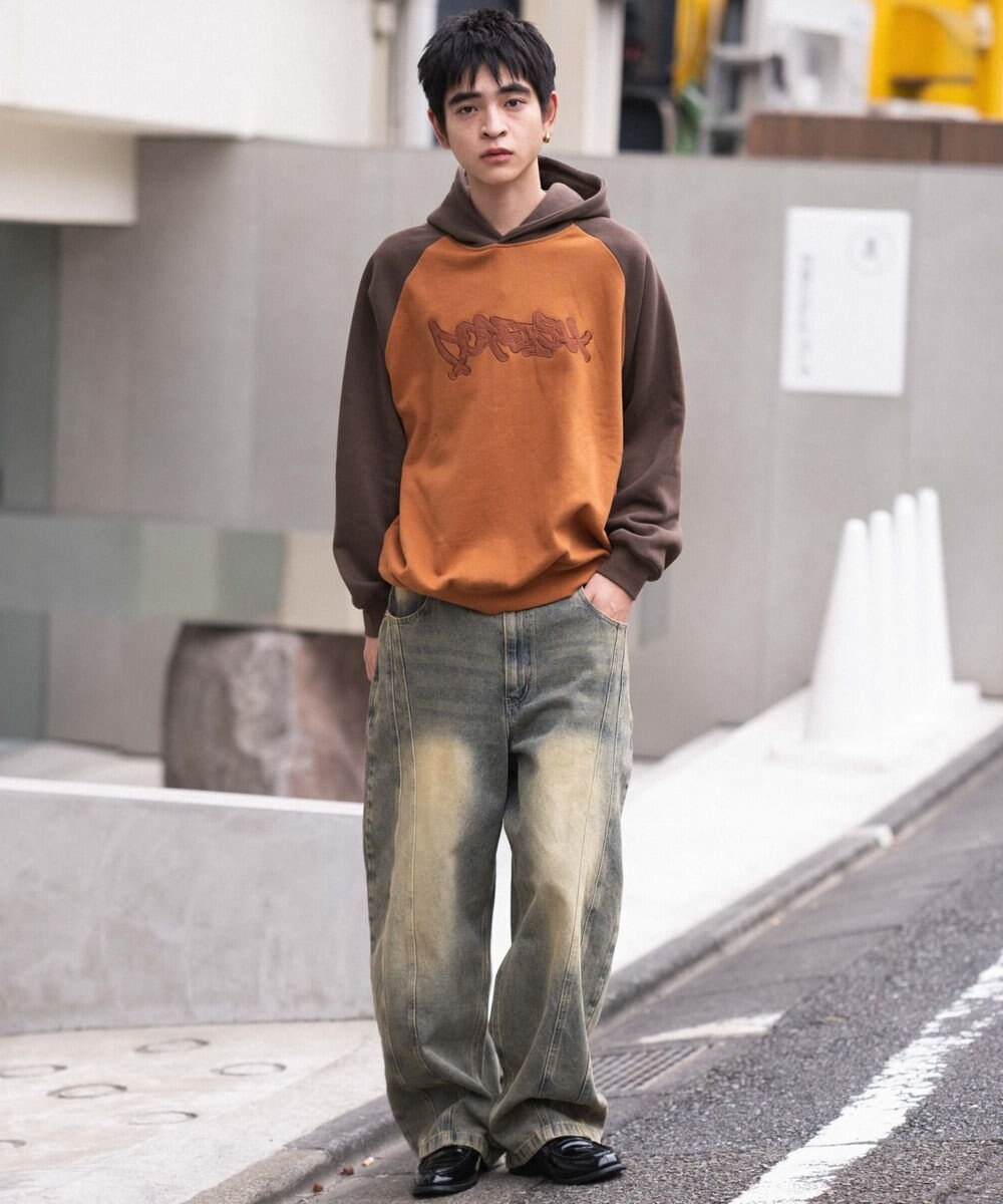 WEGO ラグランプルパーカー 