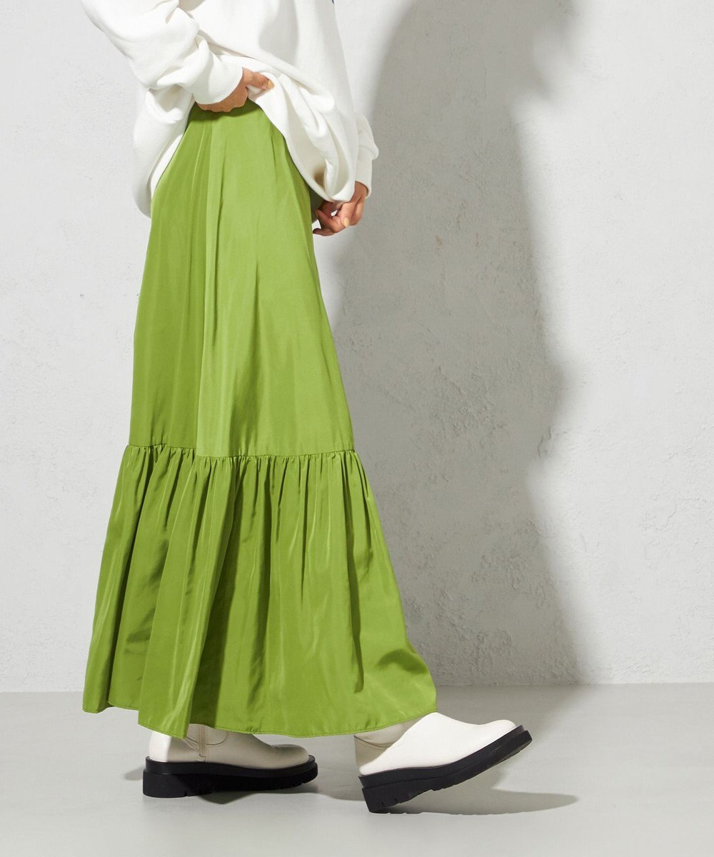 SHARE PARK LADIES 【ウォータープルーフ】　マキシティアードスカート 