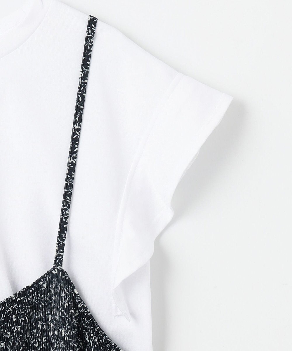 ANY 【2SET/洗濯機可】フリルスリーブTシャツ×シャーリングキャミワンピースセット 