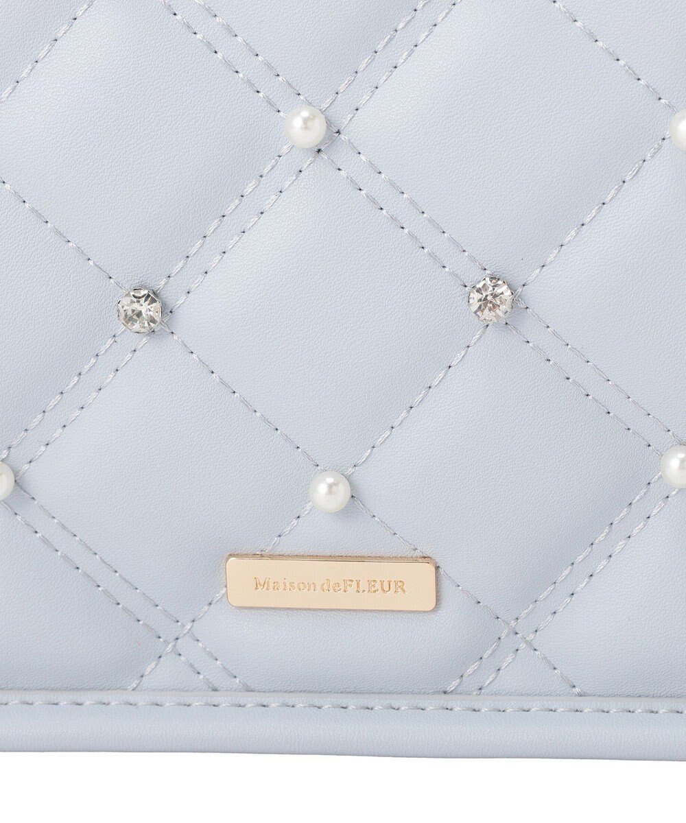Maison de FLEUR パールビジューキルティングスクエアショルダー 