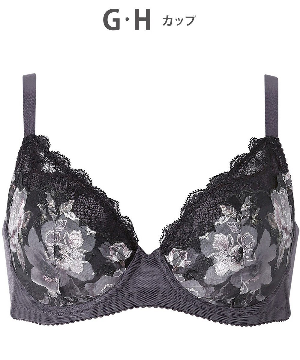 WACOAL 【小さく見せるブラ】 レーシィ ブラジャー 着やせ効果 コンパクトにメイク バストの突出をおさえる 背中の段差を軽減 大きいサイズ レディース BRB453 /ワコール 