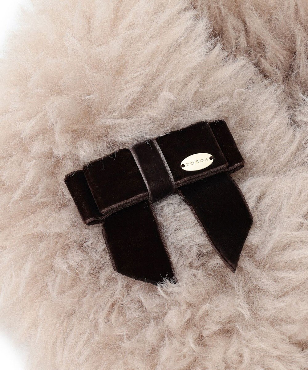 TOCCA 【ブローチ取り外し可】VELVET RIBBON FURTIPPET ティペット 