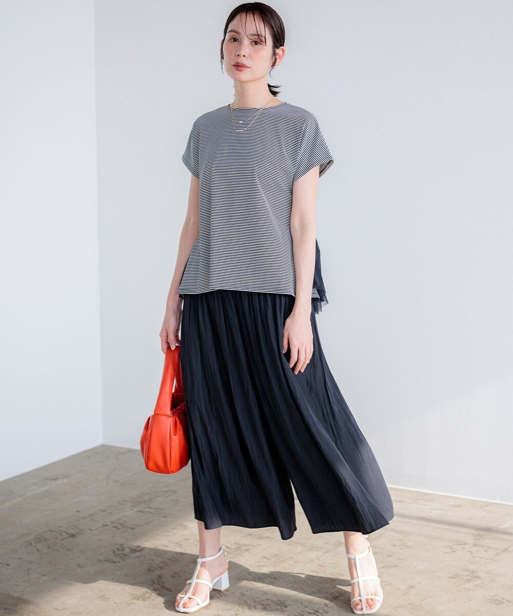 組曲 ギャザーライトデシン パンツ 