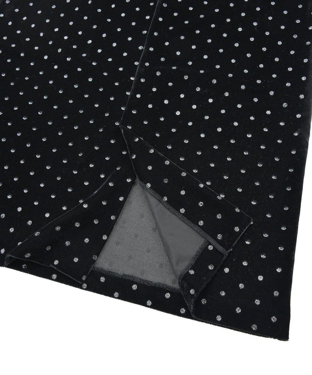 YECCA VECCA グリッタードットベロアナロースカート 