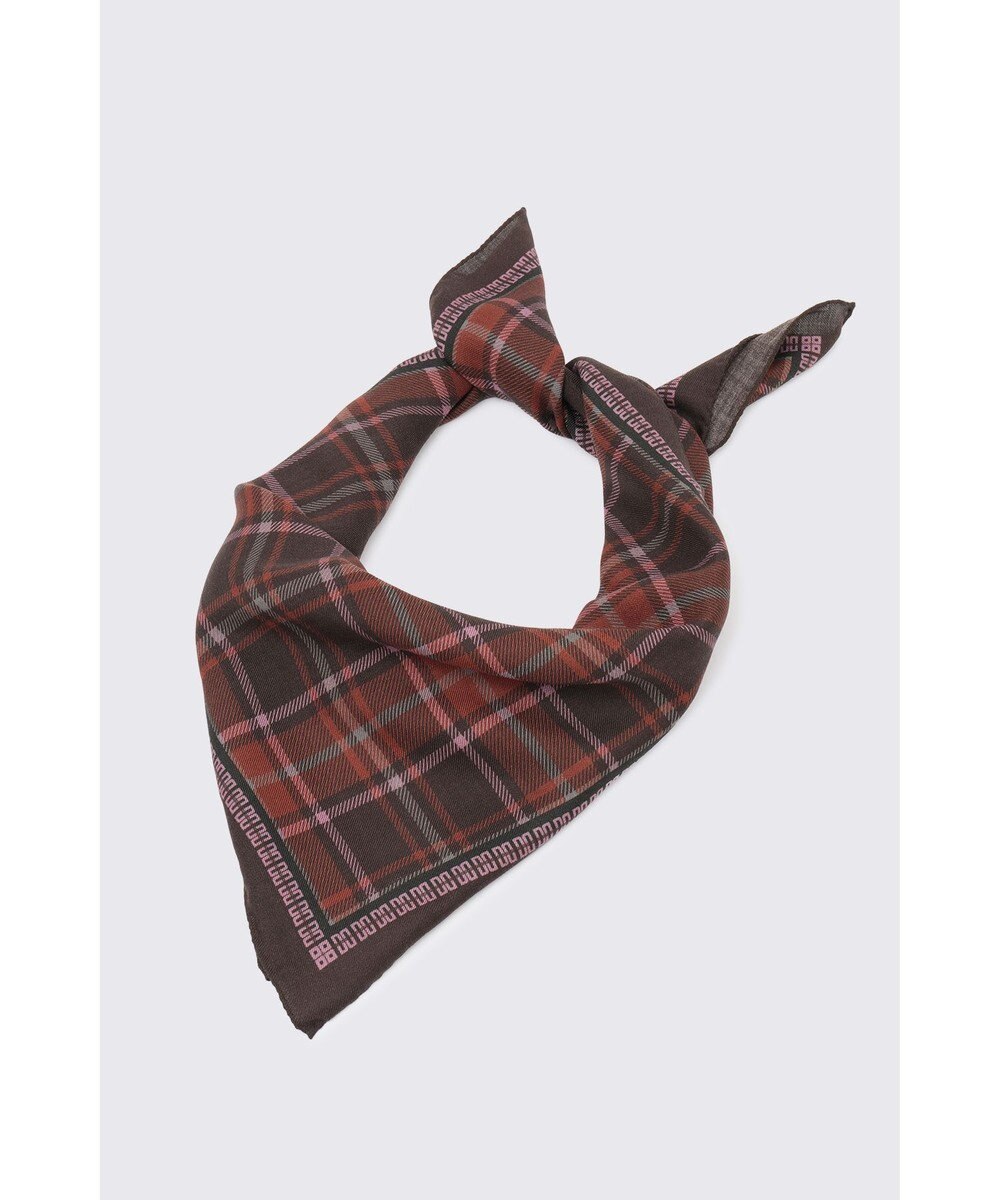 DAKS ウールシルク チェックストール 