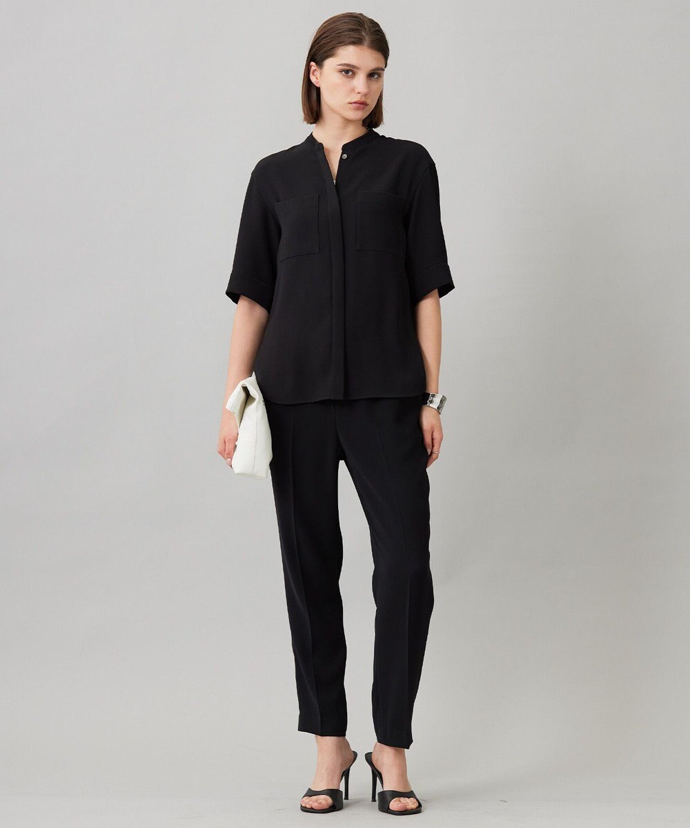 ICB 【UVカット・防シワ・洗える】ライトダブルクロス ドロストパンツ 