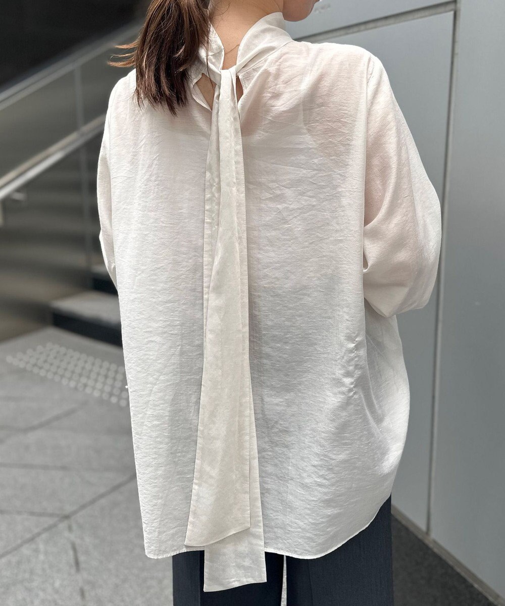 UNFILO イージーケア ボウタイ ブラウス 