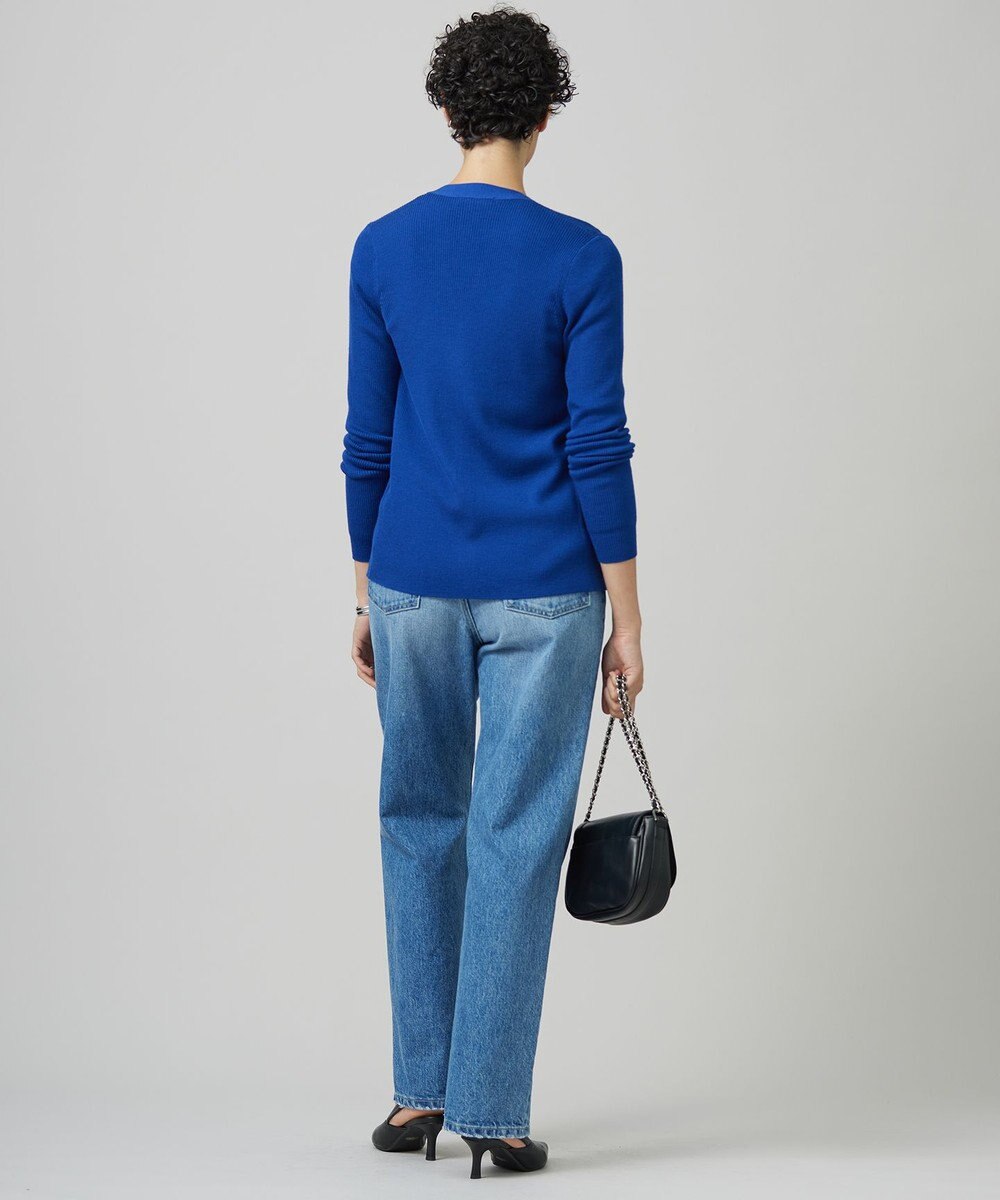 ICB L 【洗える】エクストラファインメリノ Vネックカーディガン 