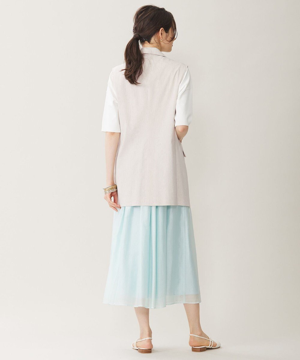 自由区 【セットアップ対応・洗える】リネンビスコースストレッチ ジレ 