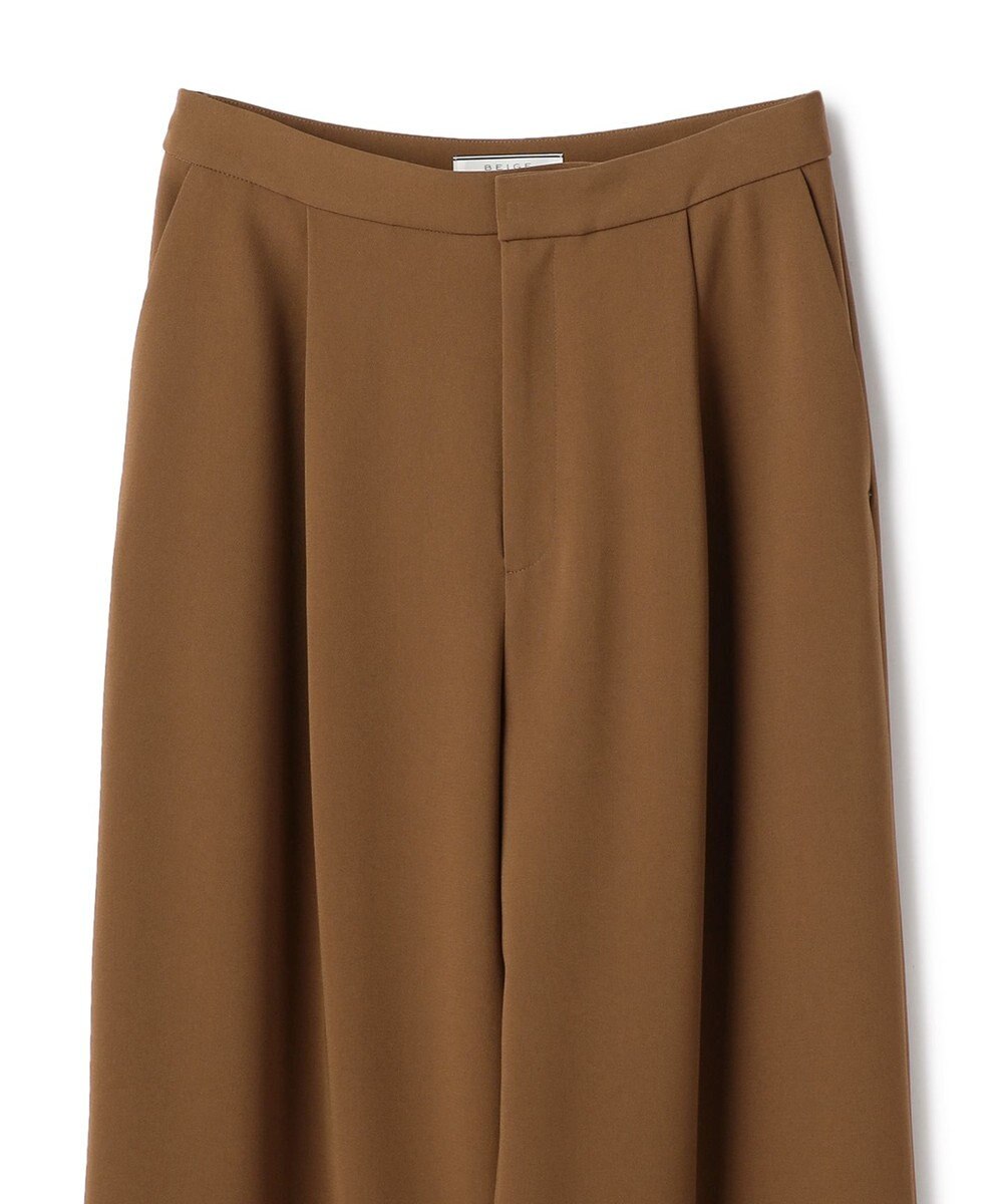 BEIGE， GYPSUM / シルキータッチ セミワイドタックパンツ 