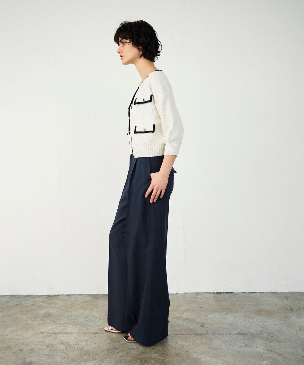 GRACE CONTINENTAL バイカラールーズニットカーディガン 