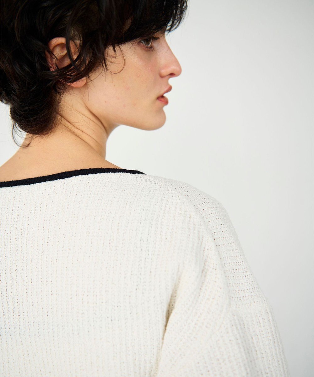 GRACE CONTINENTAL バイカラールーズニットカーディガン 