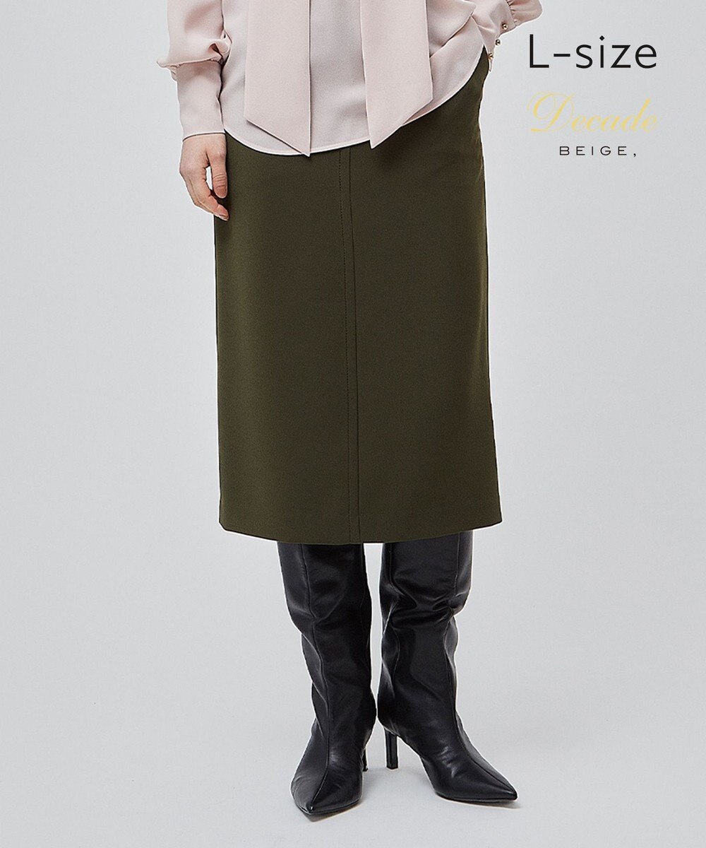 BEIGE， 【洗える・L-size】ALAINA / Iラインスカート Khaki
