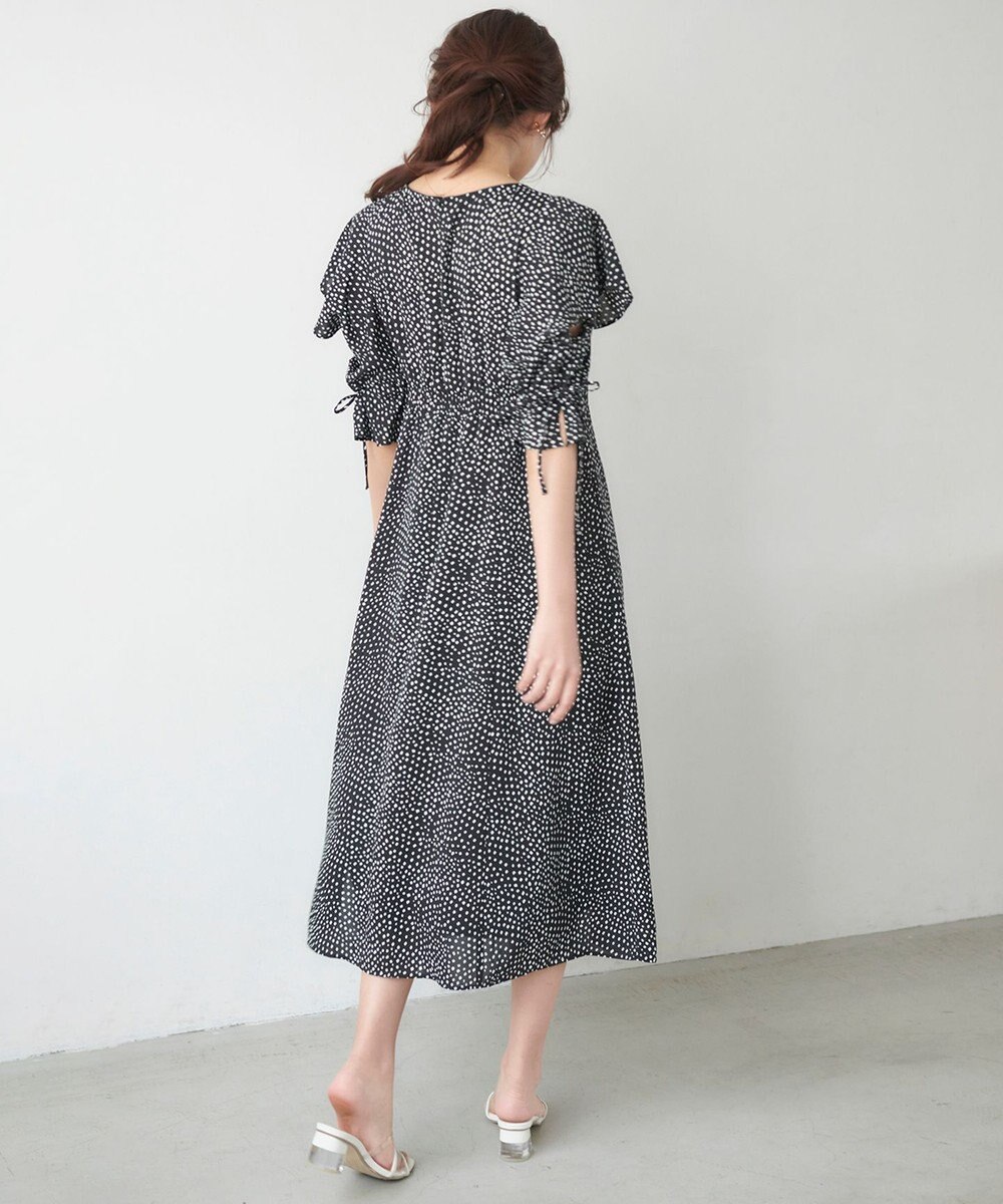 Feroux 【洗える】ショルダーオープンドット ワンピース 