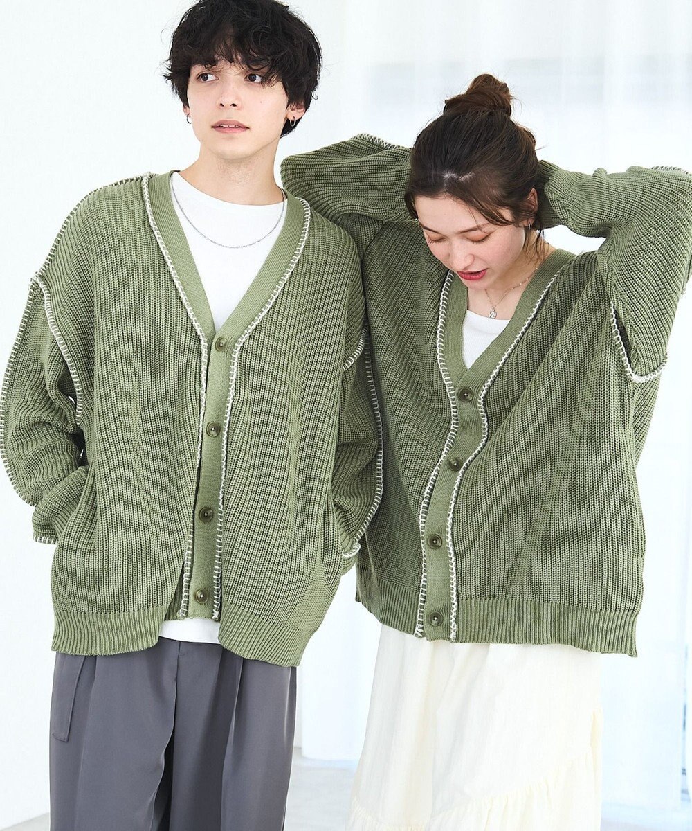 WEGO ハンドステッチカーディガン 