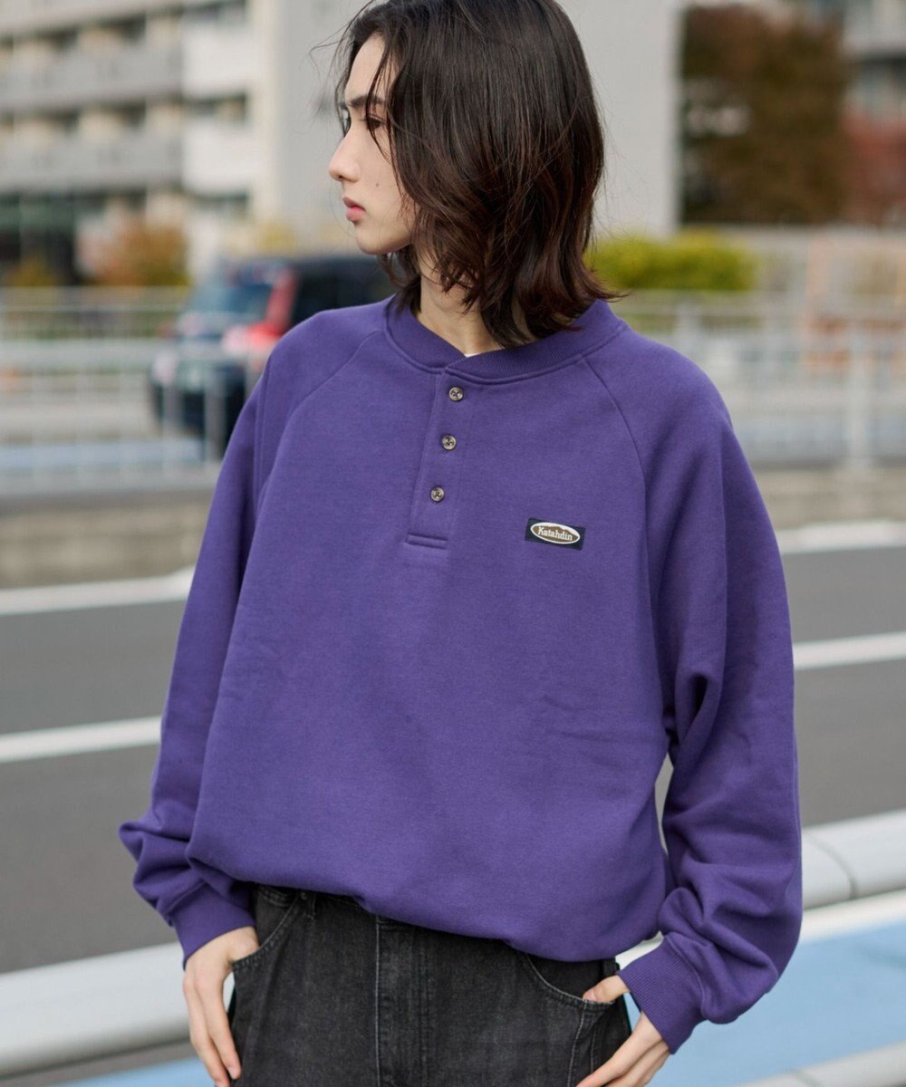 WEGO 【ユニセックス着用ITEM/MLサイズ展開/裏起毛】ショートドロストヘンリーネックプルオーバー 