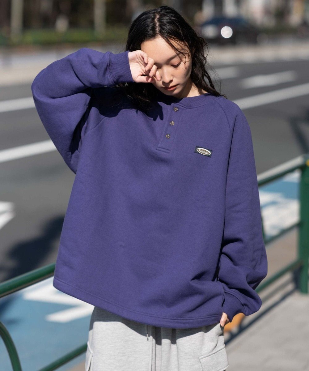 WEGO 【ユニセックス着用ITEM/MLサイズ展開/裏起毛】ショートドロストヘンリーネックプルオーバー 