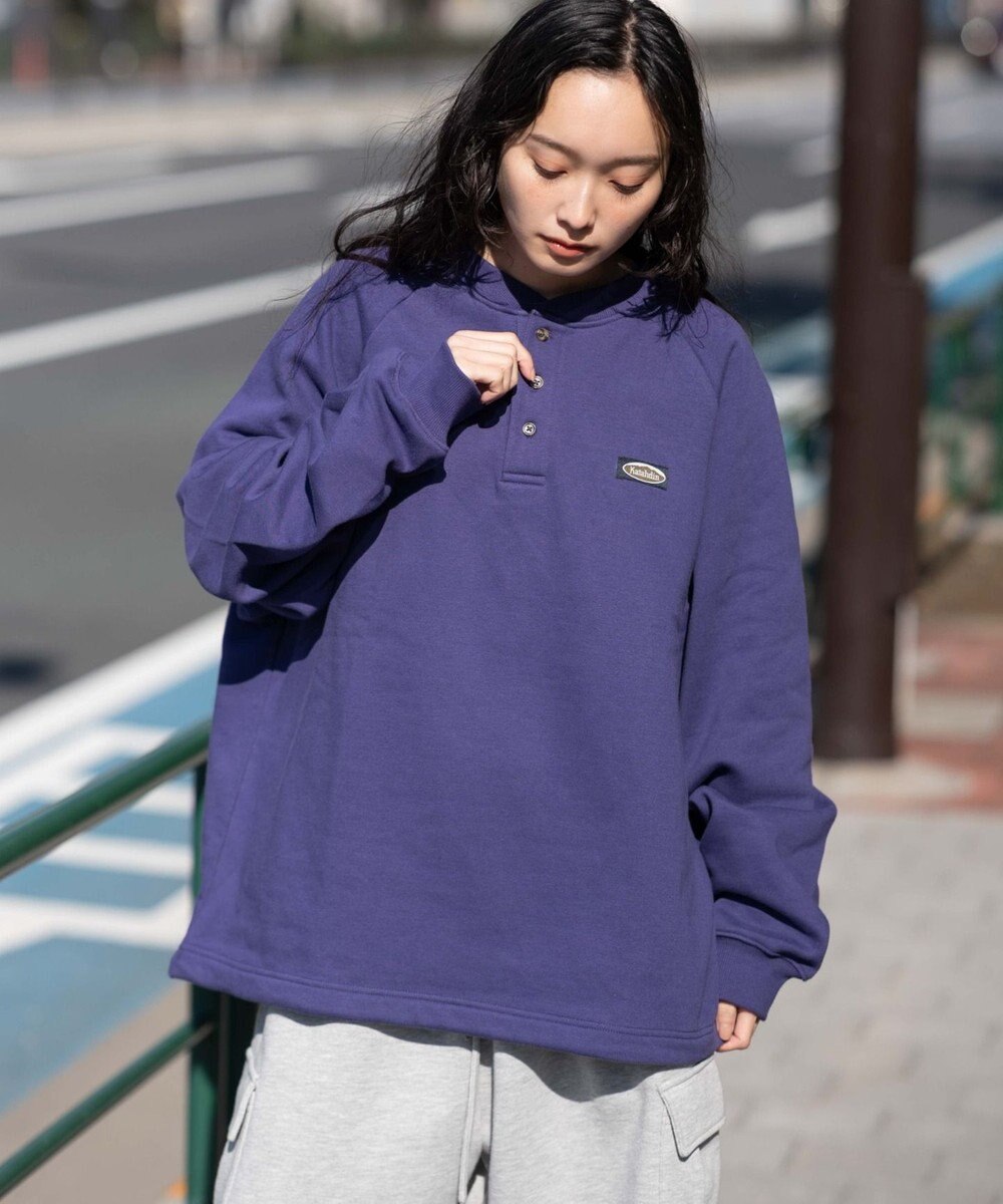 WEGO 【ユニセックス着用ITEM/MLサイズ展開/裏起毛】ショートドロストヘンリーネックプルオーバー 