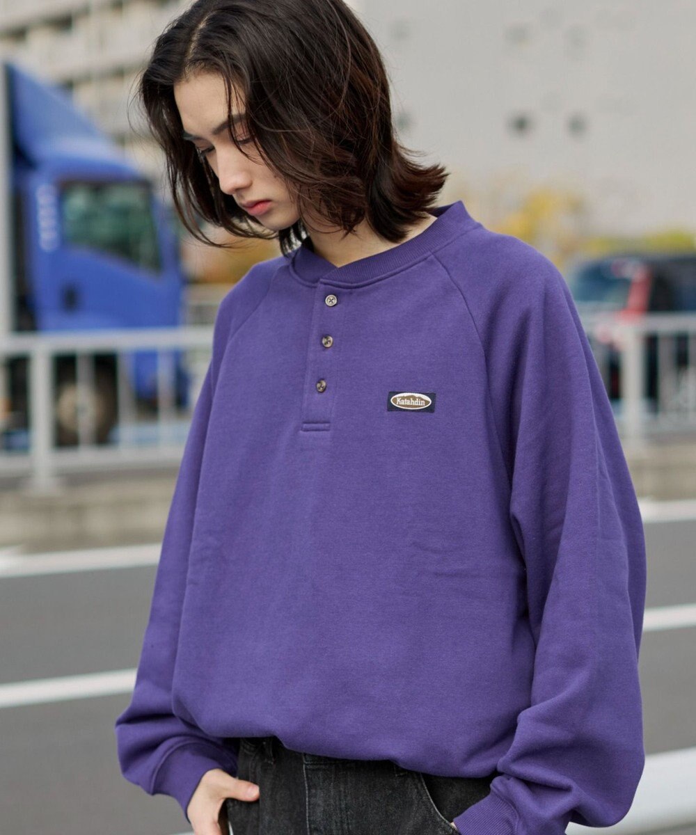 WEGO 【ユニセックス着用ITEM/MLサイズ展開/裏起毛】ショートドロストヘンリーネックプルオーバー 