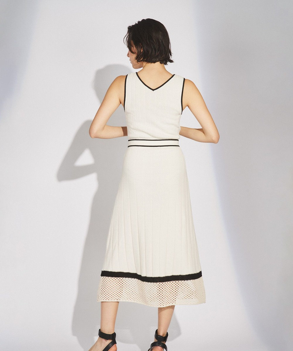 GRACE CONTINENTAL メッシュヘムニットワンピース 