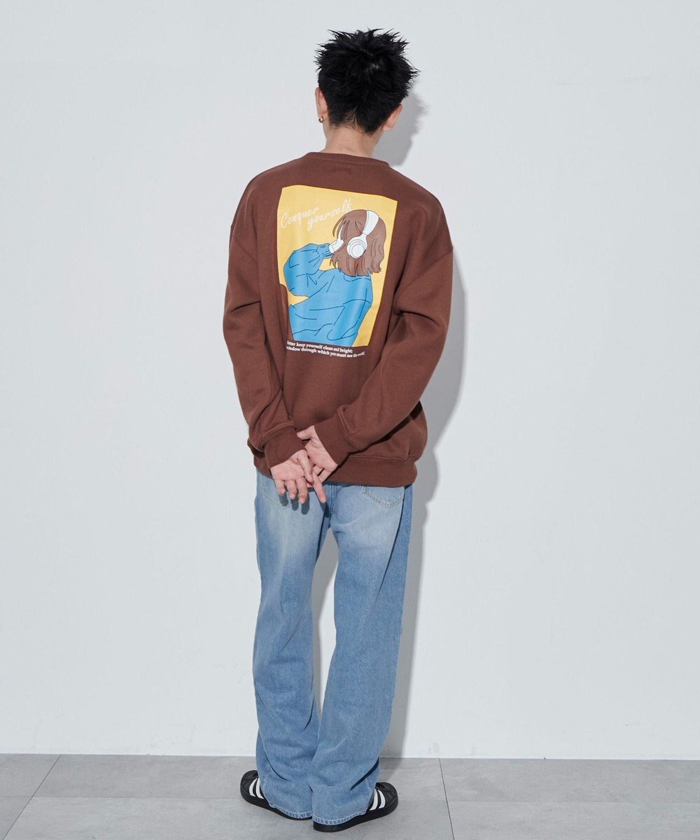 WEGO 【ユニセックス着用ITEM】ガールイラストグラフィックプルオーバー 