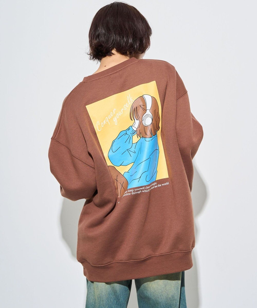 WEGO 【ユニセックス着用ITEM】ガールイラストグラフィックプルオーバー 