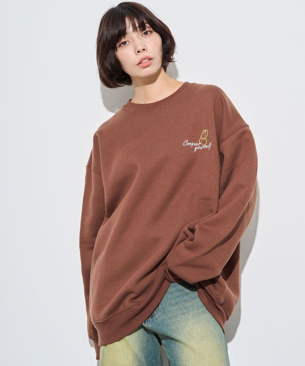 WEGO 【ユニセックス着用ITEM】ガールイラストグラフィックプルオーバー 