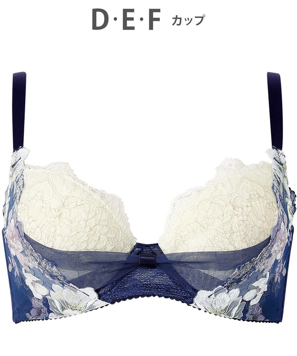 WACOAL ブラジャー 【リボンブラ 脇すっきり】 脇高設計 着やせシルエット 動いても谷間キープ Gカップまで対応 大きいサイズ レディース BXB443 /ワコール 