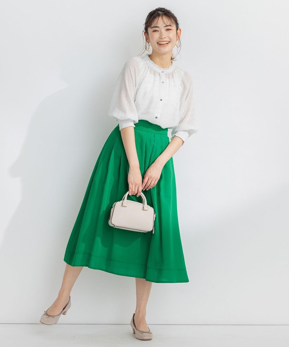 組曲 【洗える・イージーケア】カラーボイル フレアスカート 