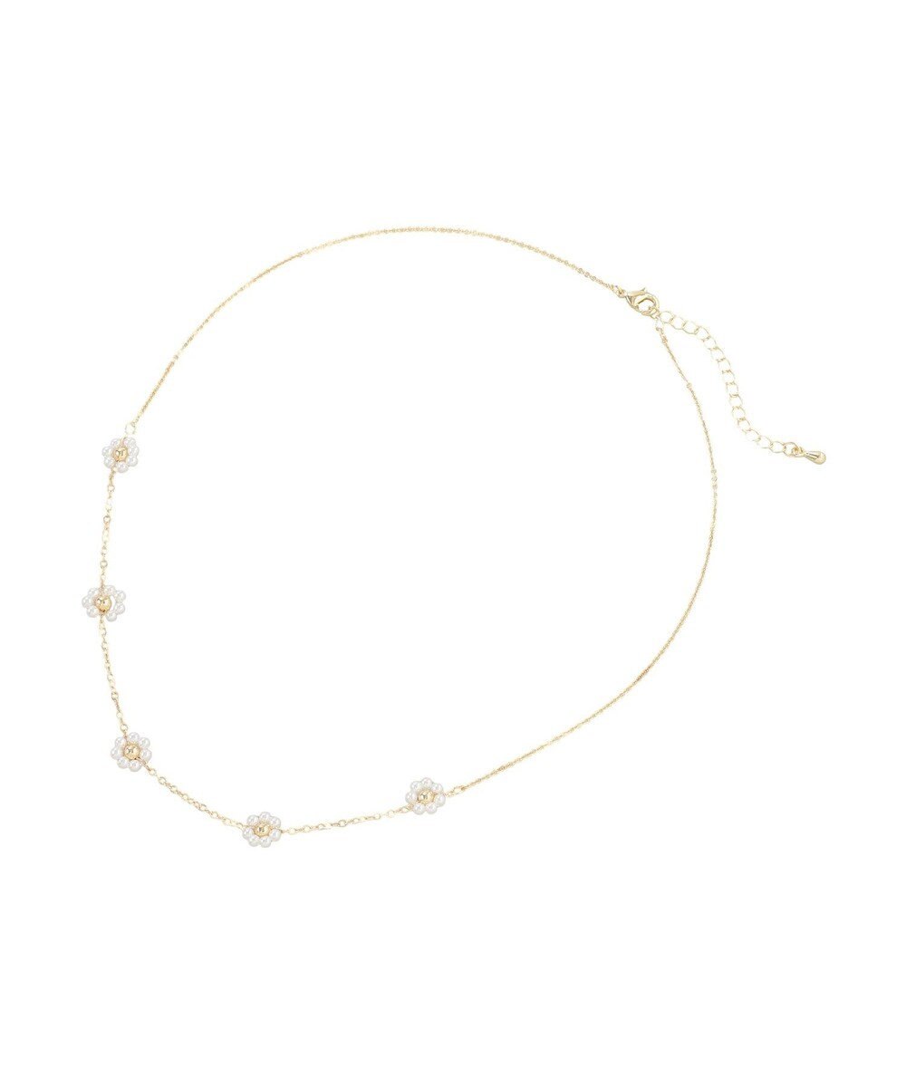 earth music&ecology ビーズフラワーネックレス 