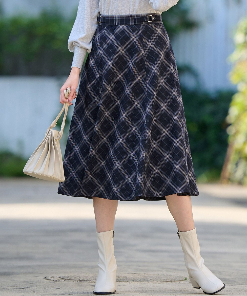洗える】ベルトポイントフレア スカート / any SiS | ファッション通販
