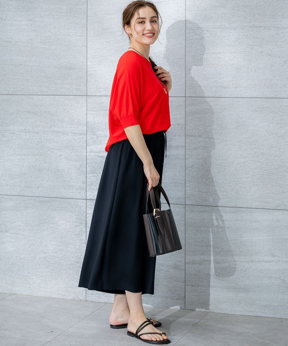 23区 L 【Lサイズ限定/吸水速乾/UVカット/接触冷感/】ストレッチジョーゼット ガウチョパンツ 