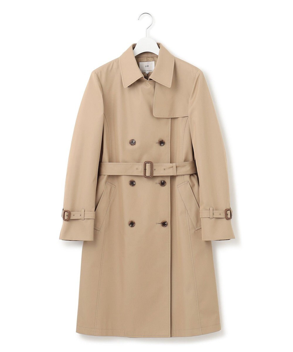 23区 S コットンポリエステルギャバジン ロング トレンチコート 