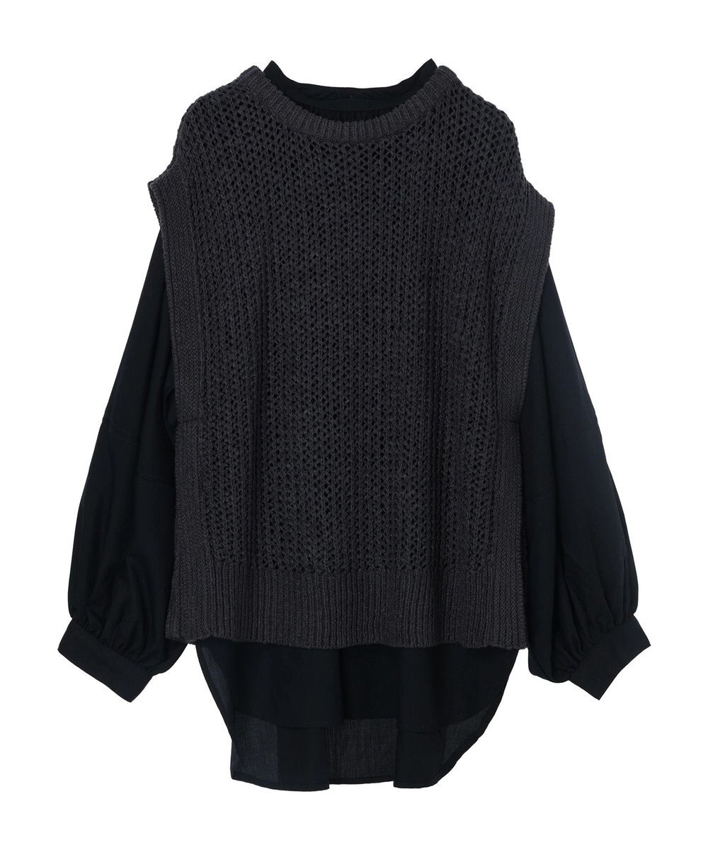 AMERICAN HOLIC ＳＥＴ　ボリュームスリーブシャツ＋ニットベスト 