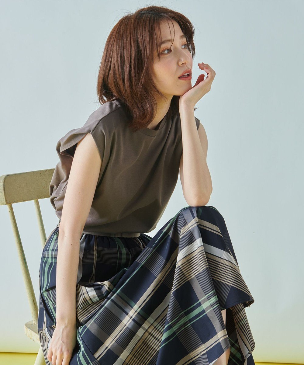 ANY 【接触冷感/UVケア】ビューティベーシックノースリーブタックTシャツ 