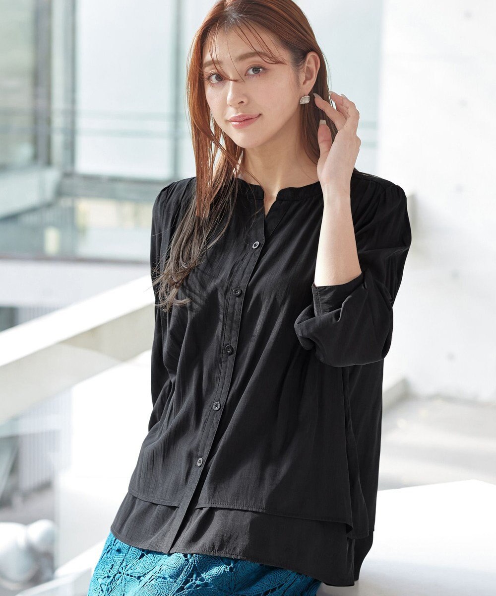 Tiaclasse 【新色追加・洗える】重ねヘムタックブラウス 