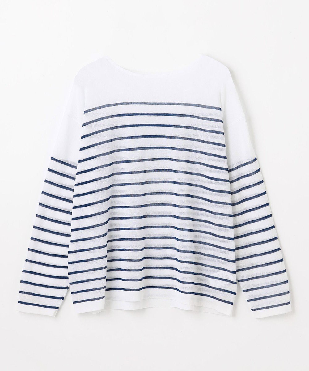 ANY L 【手洗い可/アンチピリング】シアーバスクボーダーニット 