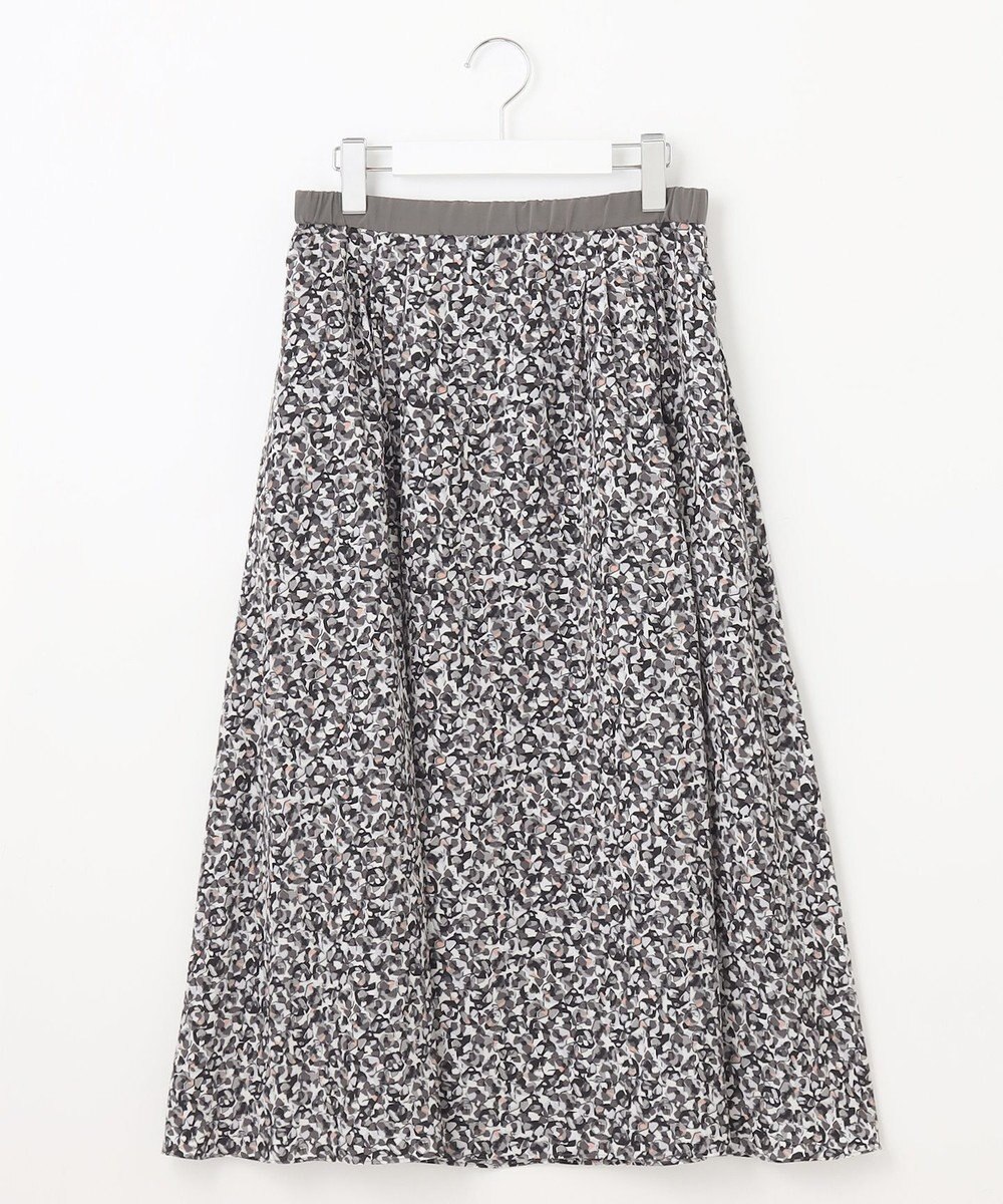 自由区 L 【洗える】フラワーペタルプリント スカート 