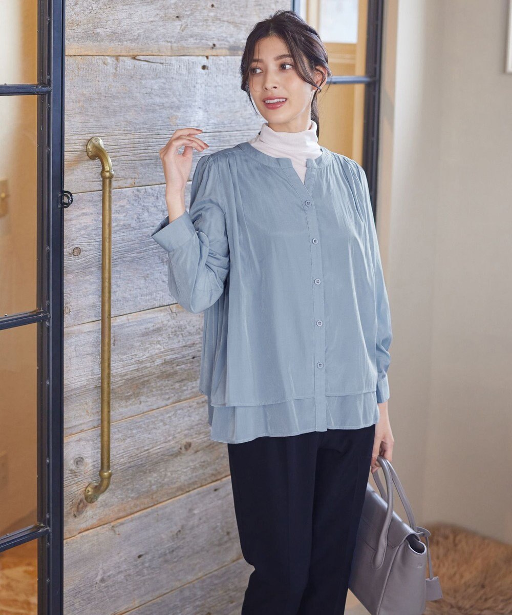 Tiaclasse 【新色追加・洗える】重ねヘムタックブラウス 
