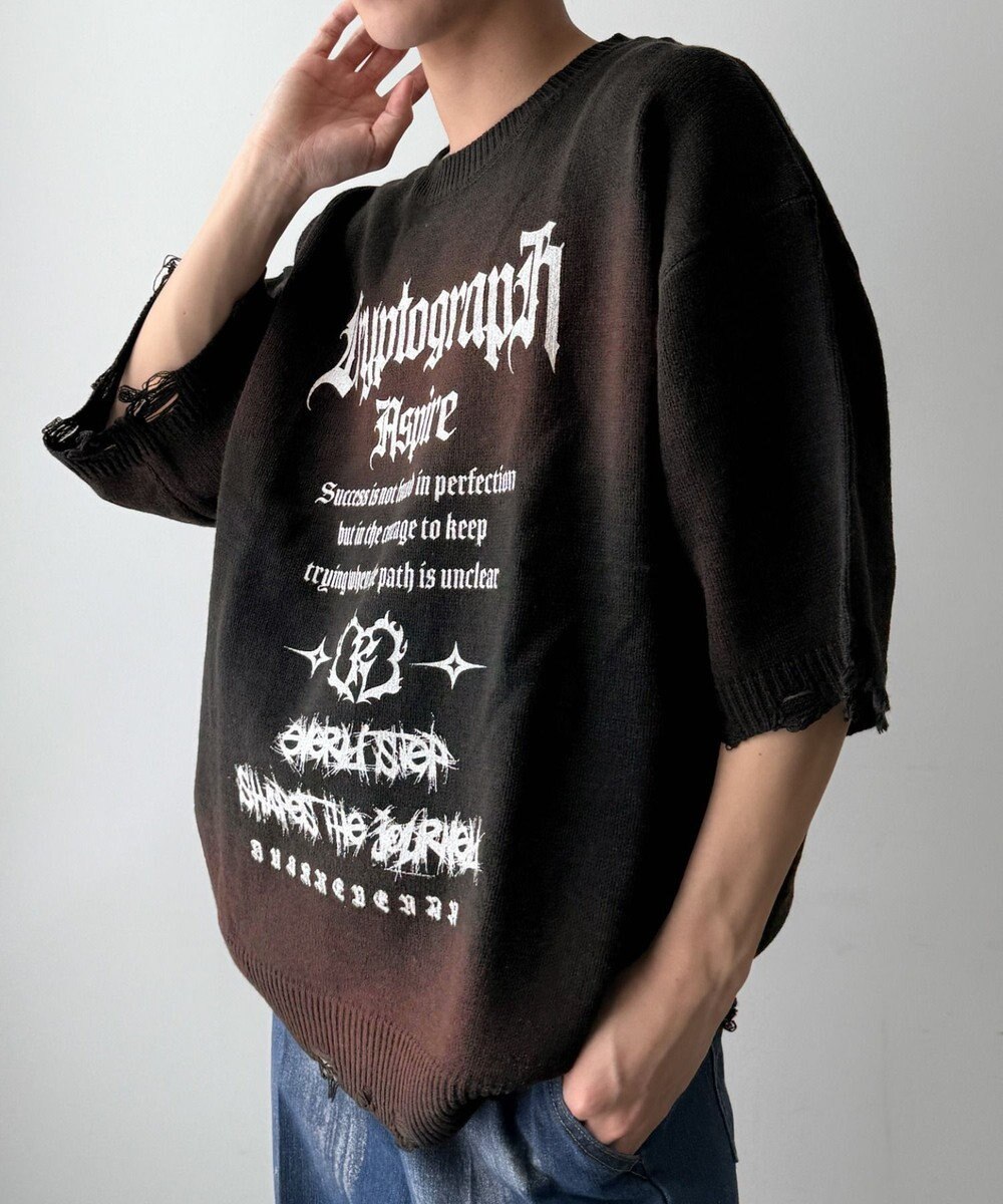 WEGO ダメージボーダーニットプルオーバー(SS) 