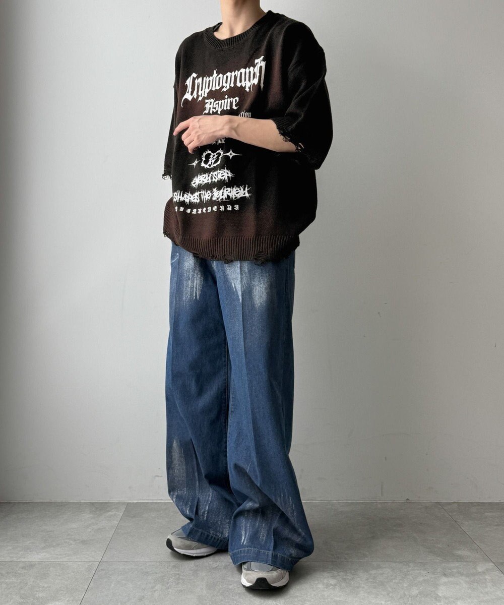 WEGO ダメージボーダーニットプルオーバー(SS) 