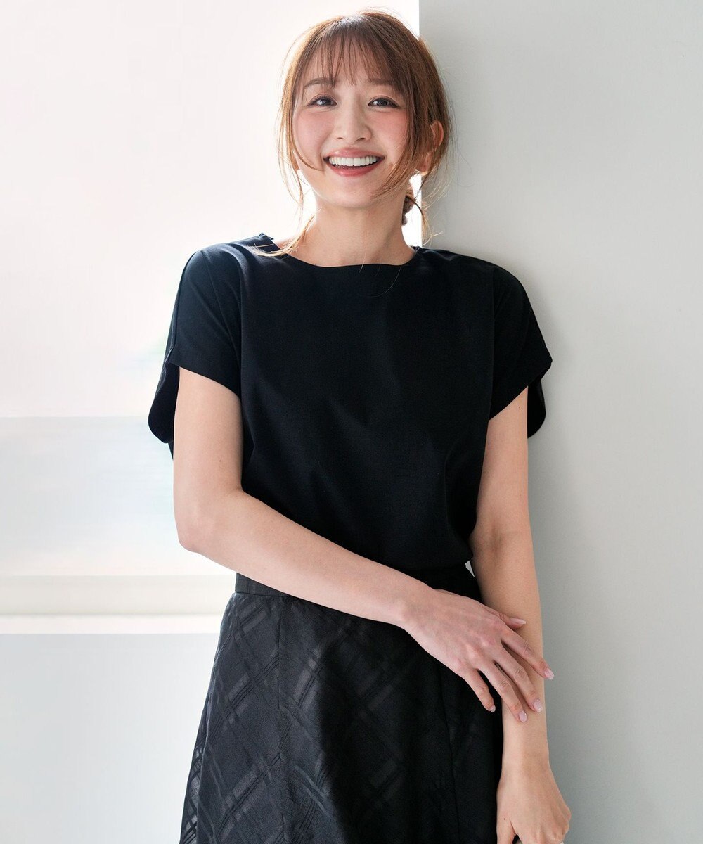 ANY SIS 【シルクタッチさら魅せTシャツ】後ろコクーン プルオーバー 