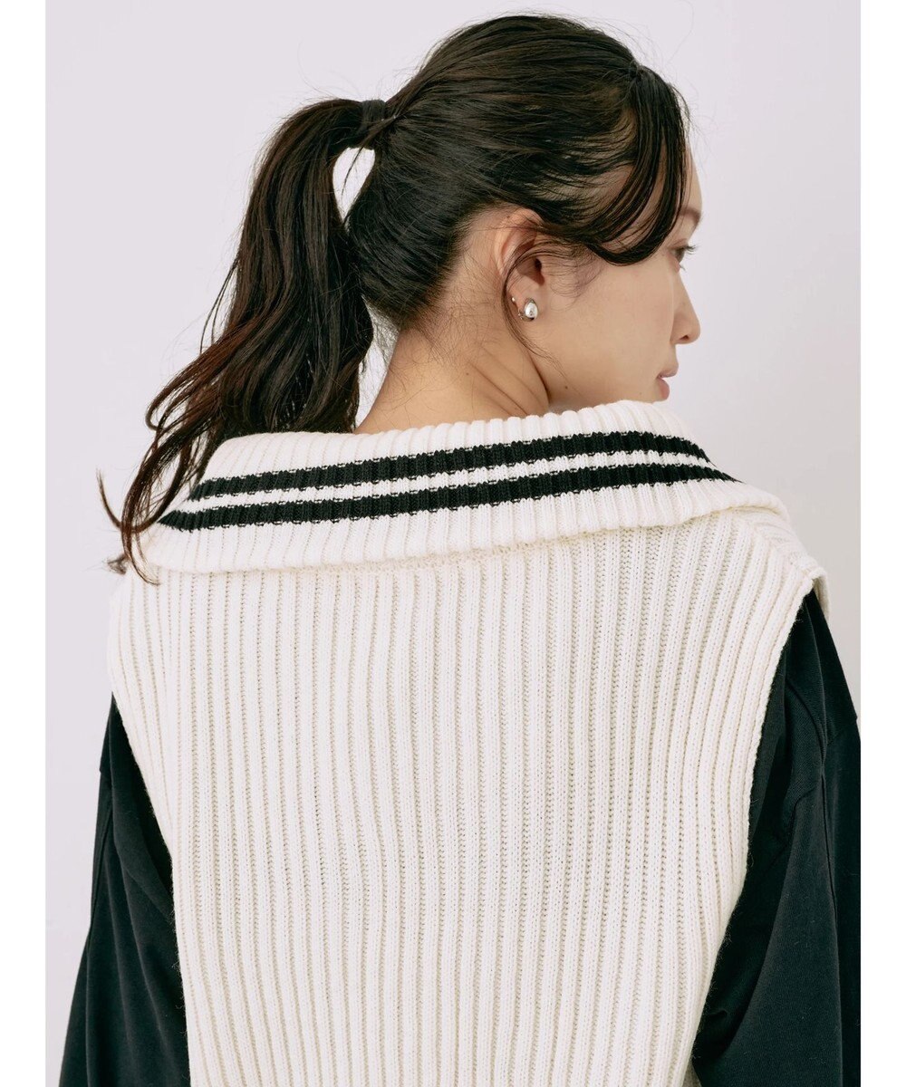 earth music&ecology ハーフジップニットベスト 