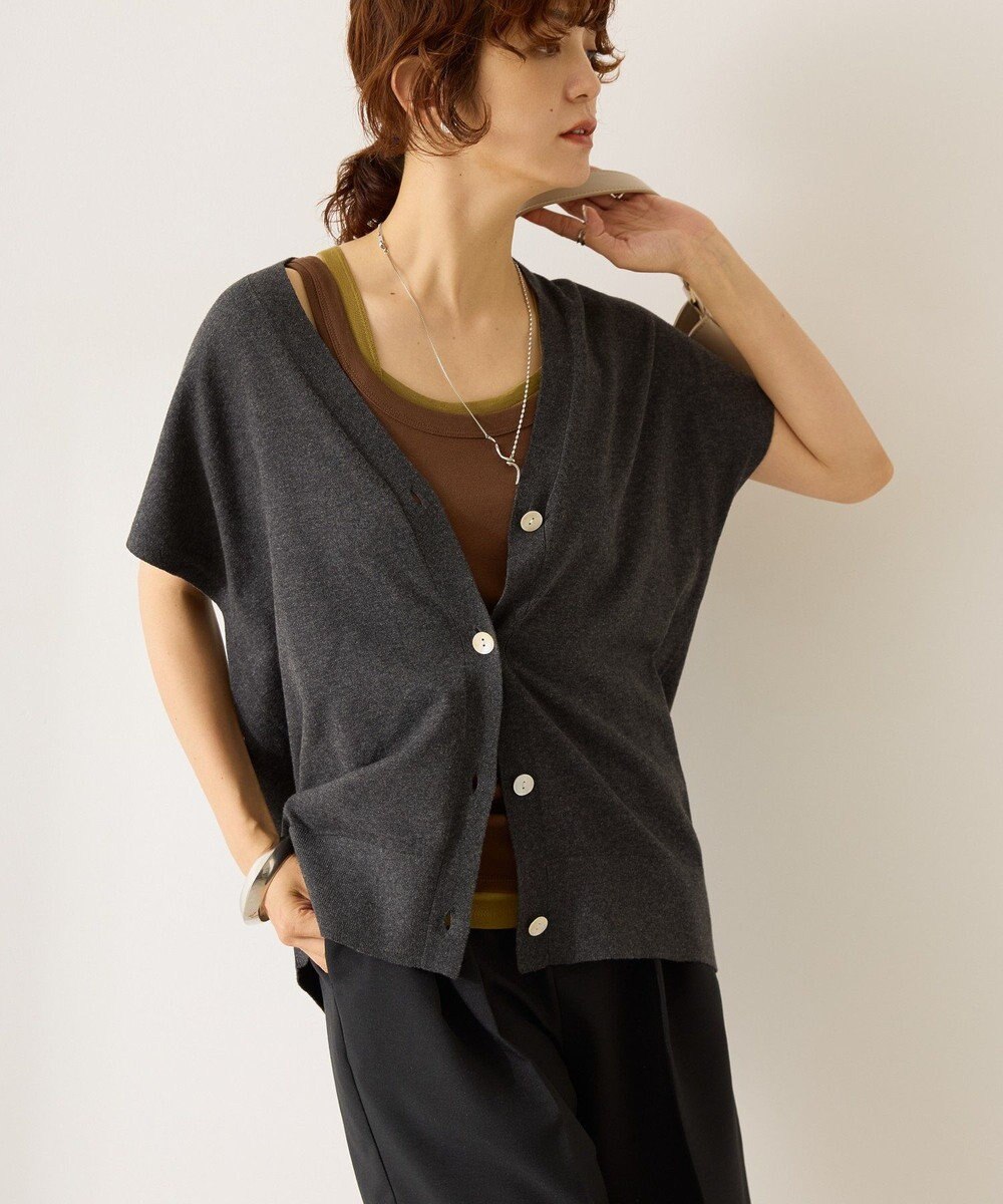 AMERICAN HOLIC フレンチスリーブＶネックニットカーディガン 