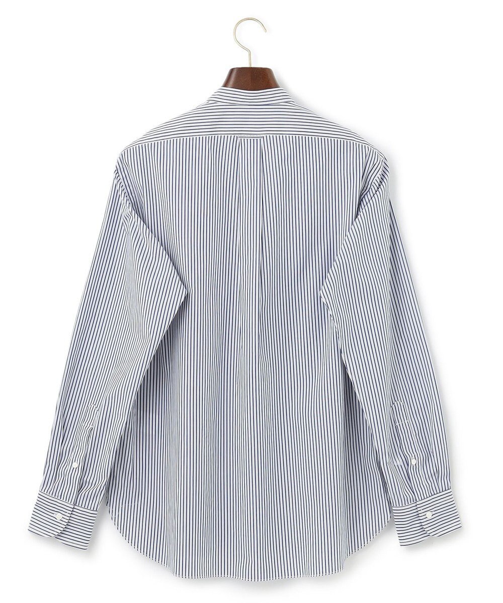 J.PRESS MEN ポプリンマルチストライプ バンドカラーシャツ 