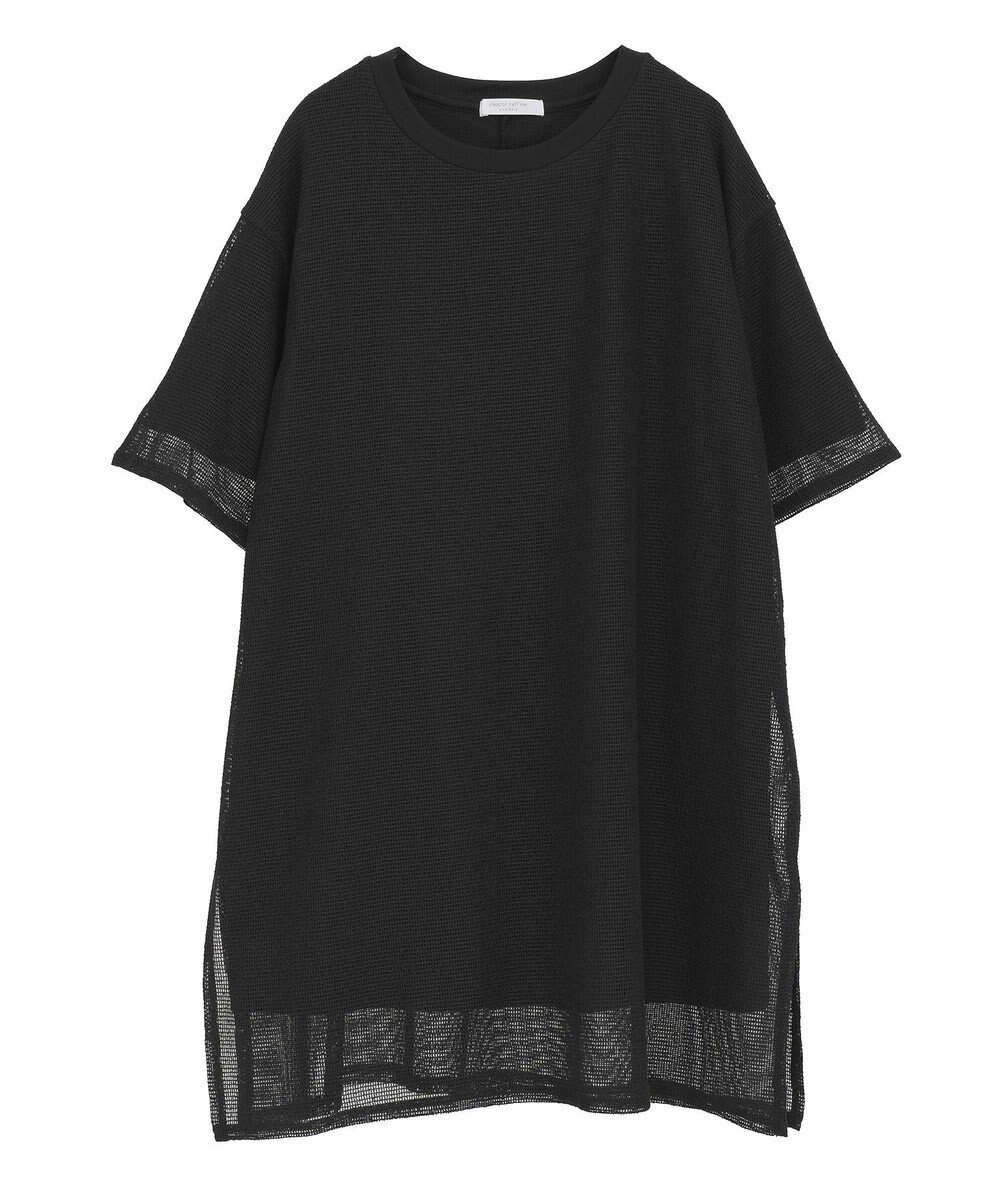 Green Parks 半袖メッシュドッキングチュニック 