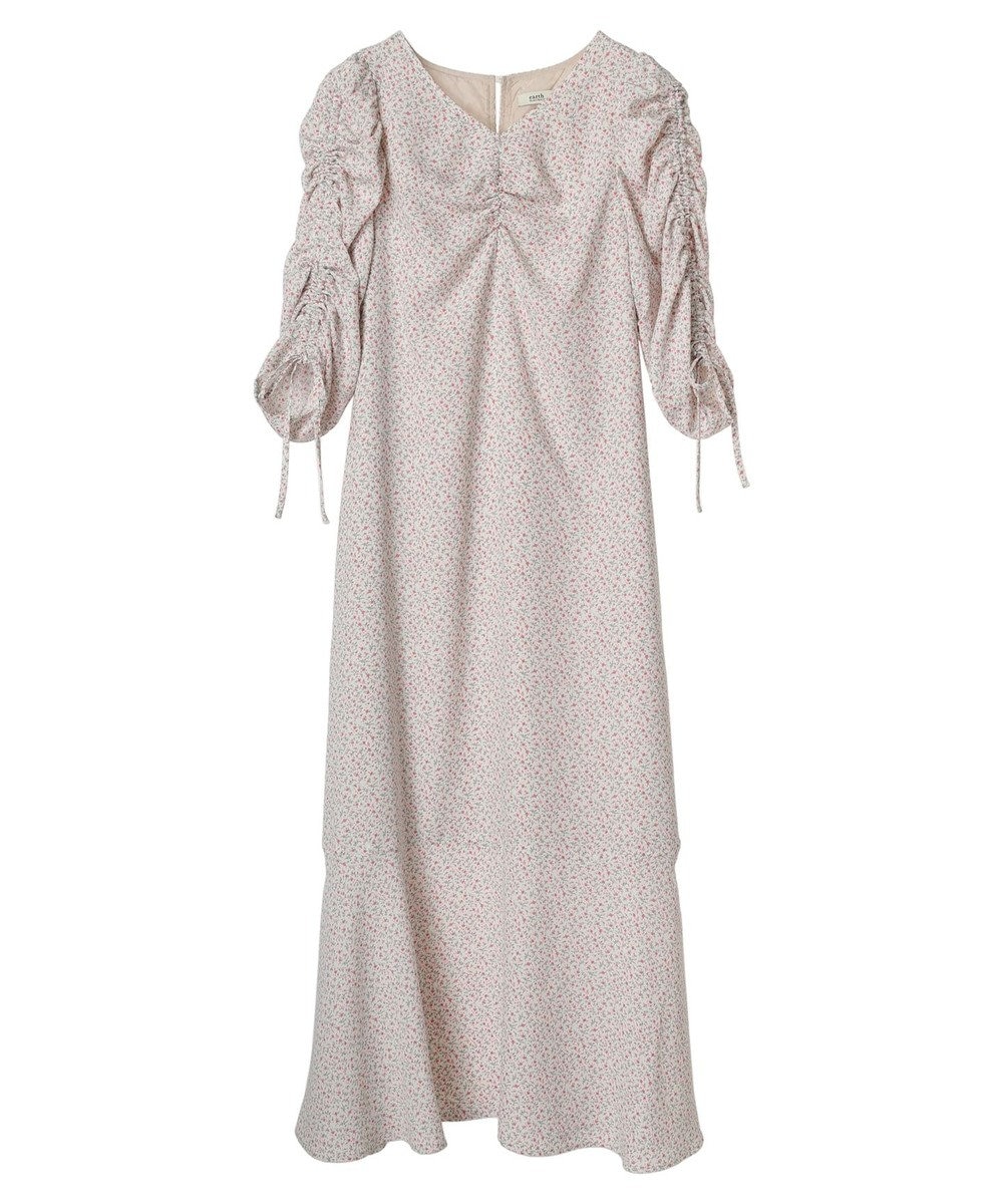 earth music&ecology 袖ドロストフラワーワンピース 